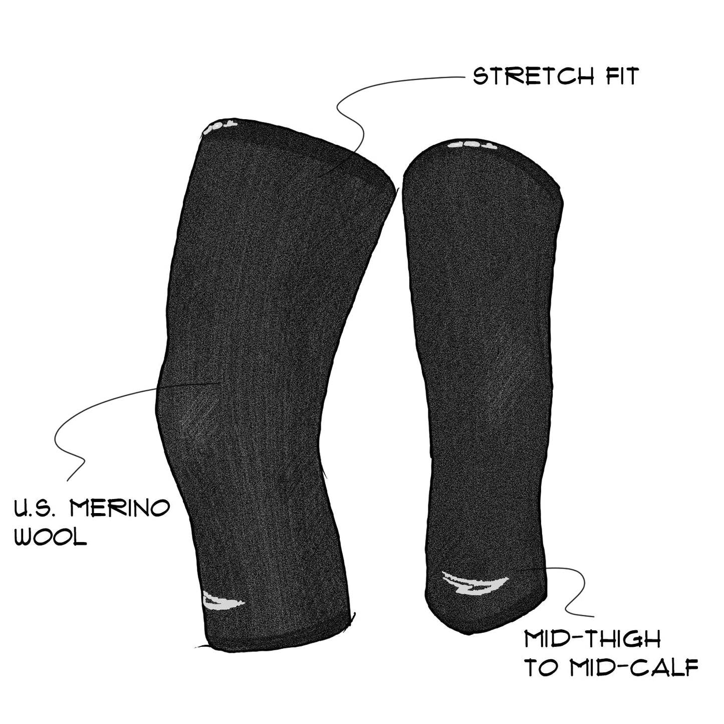 DeFeet Kneeker (Charcoal Wool) Kneekers #athletic# #cycling# #run#
