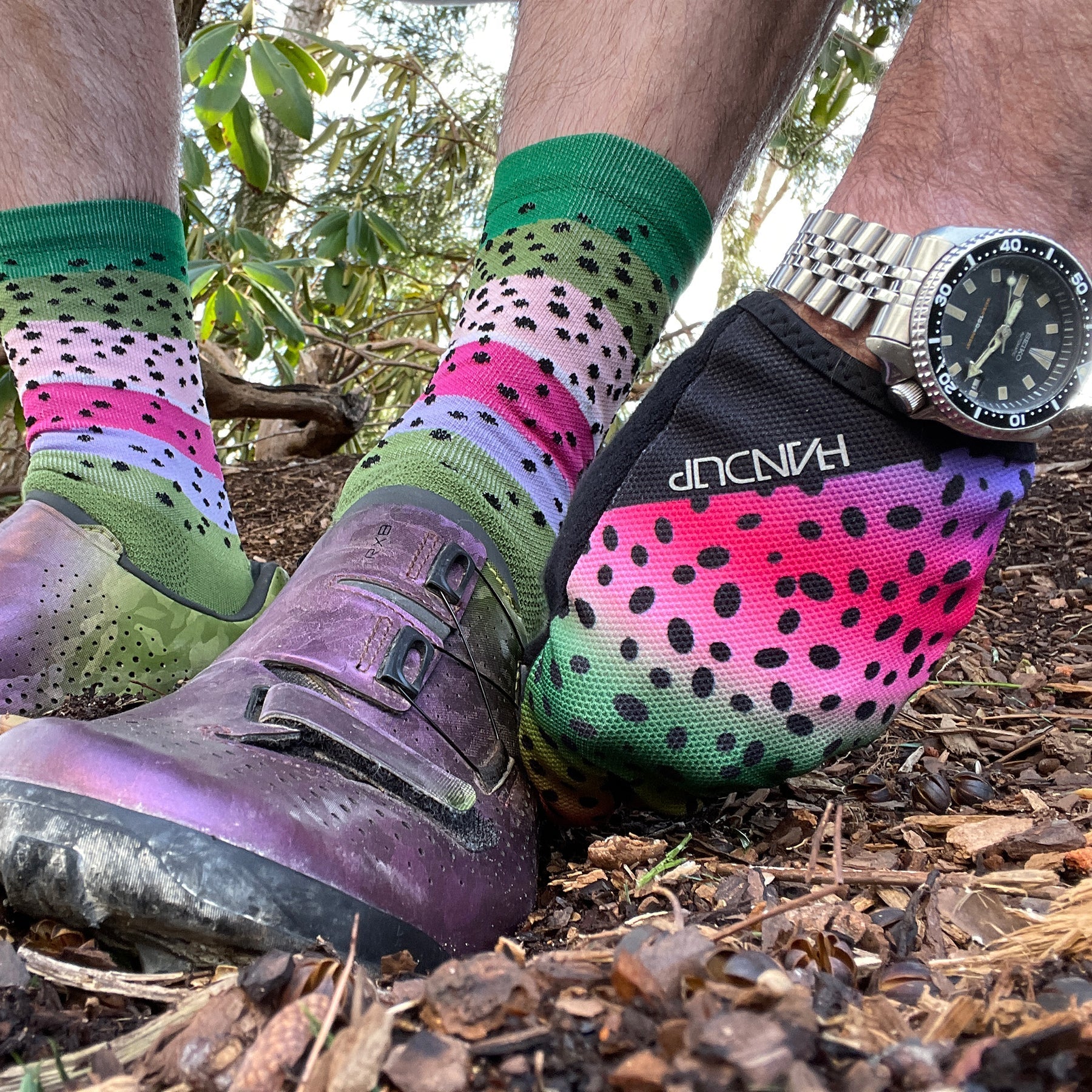 DeFeet Aireator 6" Rainbow Trout Socks #athletic# #cycling# #run#