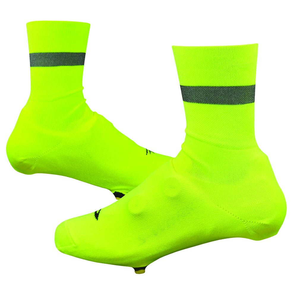 DeFeet Slipstream Reflective 4" Neon Yellow Slipstreams #athletic# #cycling# #run#