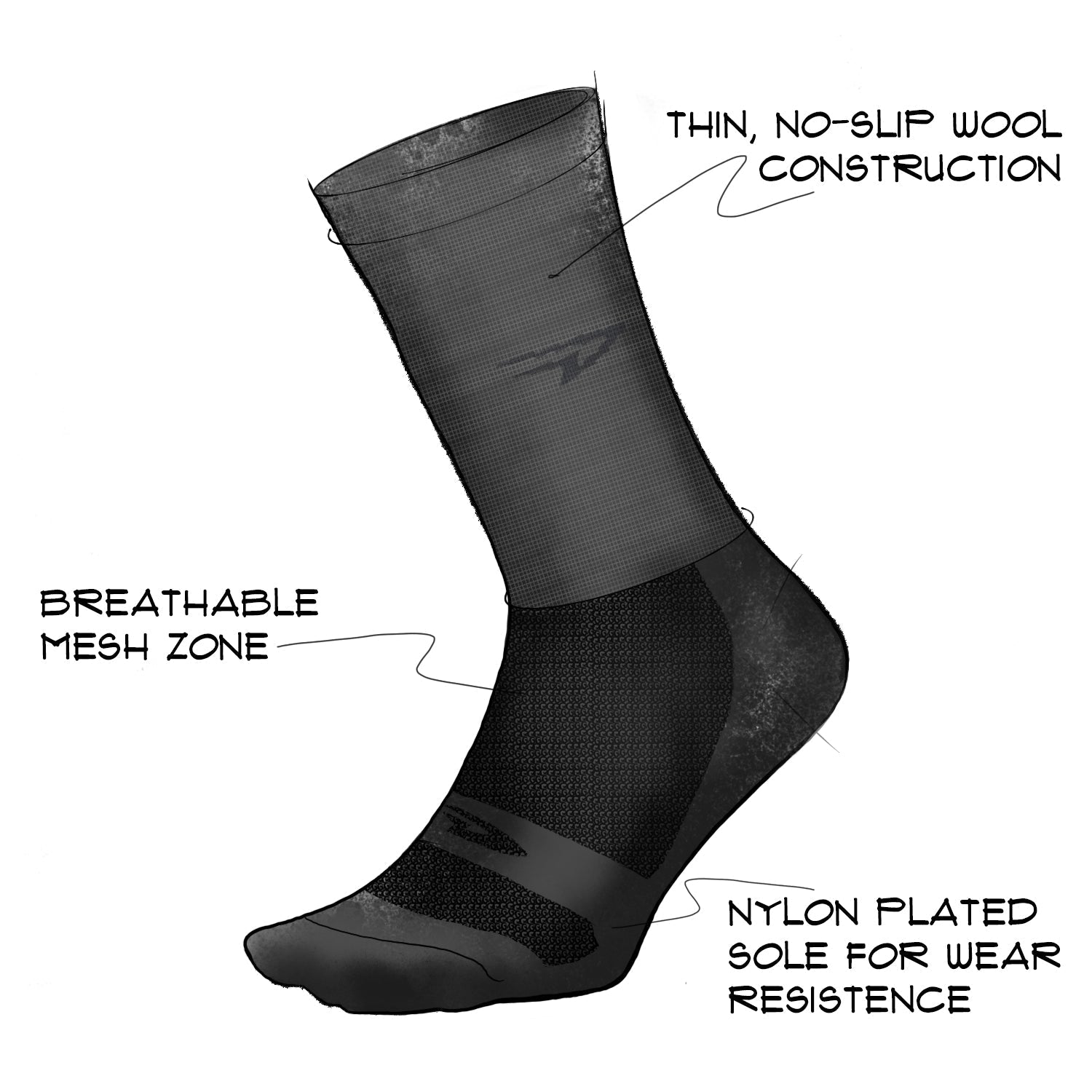 DeFeet Wooleator 3" D - Logo Charcoal Socks #athletic# #cycling# #run#
