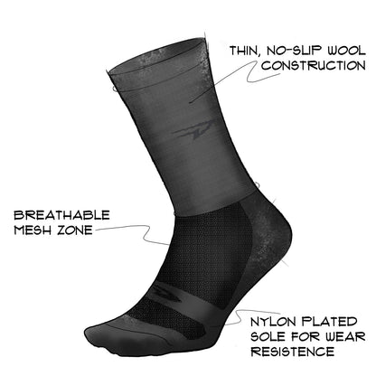 DeFeet Wooleator 5" D - Logo Low Crew Socks #athletic# #cycling# #run#