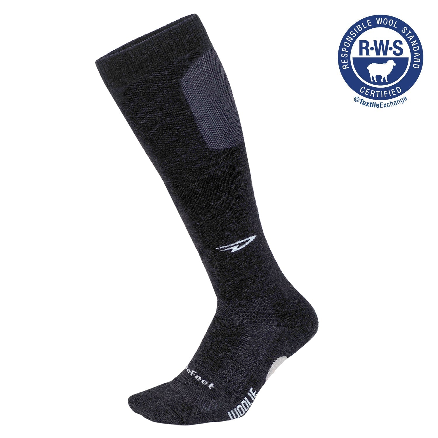 DeFeet Woolie Boolie Knee High D - Logo Charcoal Socks #athletic# #cycling# #run#